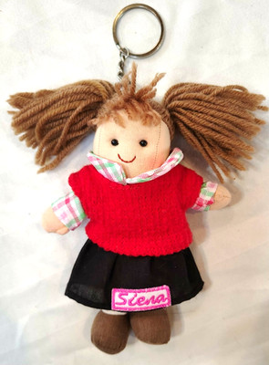 Teorema Hopscotch Rag Doll SIENA Keychain Plush Red Shirt Black Skirt Italy