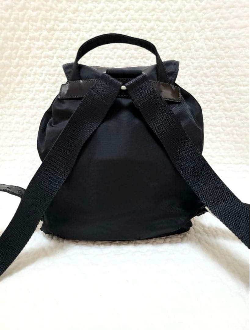Vintage PRADA Nylon Mini Drawstring Backpack Black - image 14
