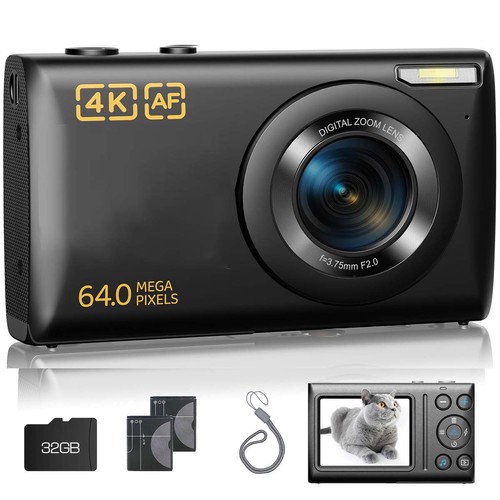 Digitalkamera Fotokamera HD 64MP Fotoapparat Kompaktkamera Vlogging Kamera- Digitalkamera Fotokamera HD 64MP Fotoapparat Kompaktkamera Vlogging Kamera-