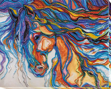 Bead Embroidery Kit on Natural Artist Canvas needlepoint beadwork DIY wall art