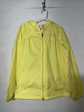 Girls COLUMBIA Yellow Raincoat Hooded Jacket Size M 10/12 