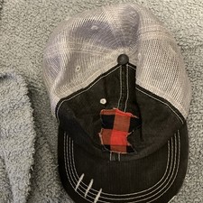 Black Gray Red Plaid Mesh Back Adjustable Baseball Cap Men One Size Casual