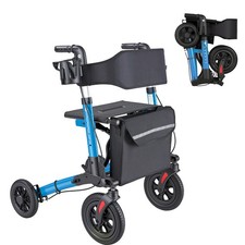 Uimoso Compact 3-Fold Rollator Walker for Seniors, Supports Up to 300 lbs