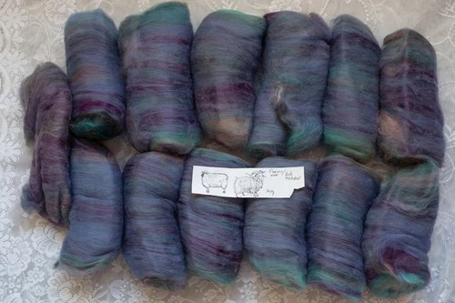 16 oz MERINO Wool/Kid MOHAIR Roving Bundles Yarn Spinning/Needle Felting - product listing photo
