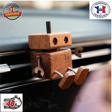 Diffuseur Parfum Voiture Bonhomme en Bois Oscillant + 3 Parfums Lavande Jasmin