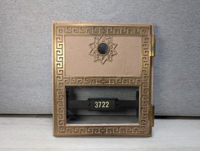 Vintage Brass US Post Office PO Box Mail Drawer Front Face Unique Decor 6'' x 5''