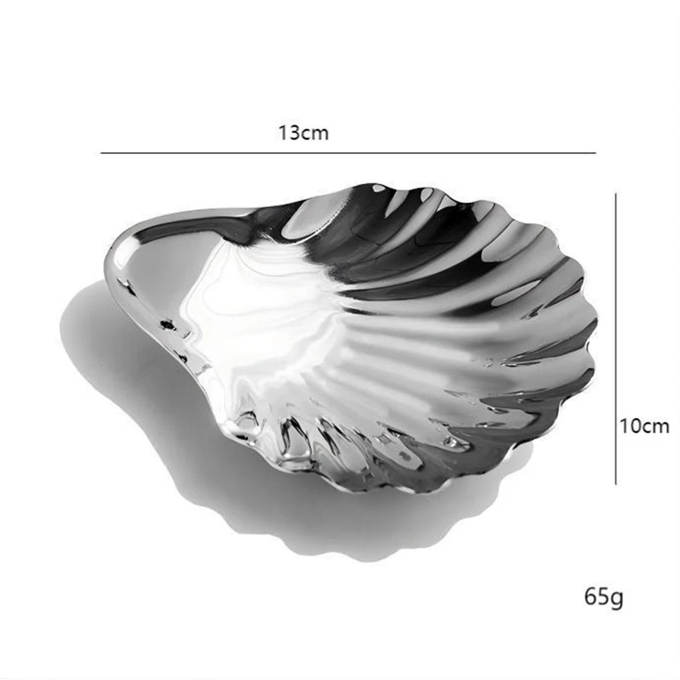 Prato de aço inoxidável em forma de concha para festa bolo de nozes - Imagem 3 de 4