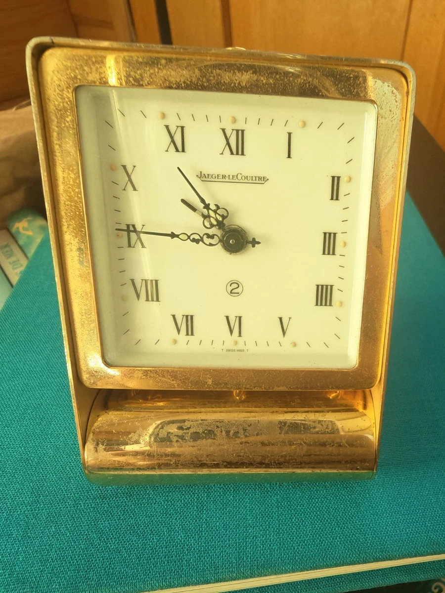 Ancien Réveil De Voyage En Cuir Rouge - Valise Pliable - Quartz Vintage