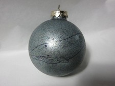 NEW HANDPAINTED BLUE WHALE GLASS CHRISTMAS ORNAMENT 2 3/4"