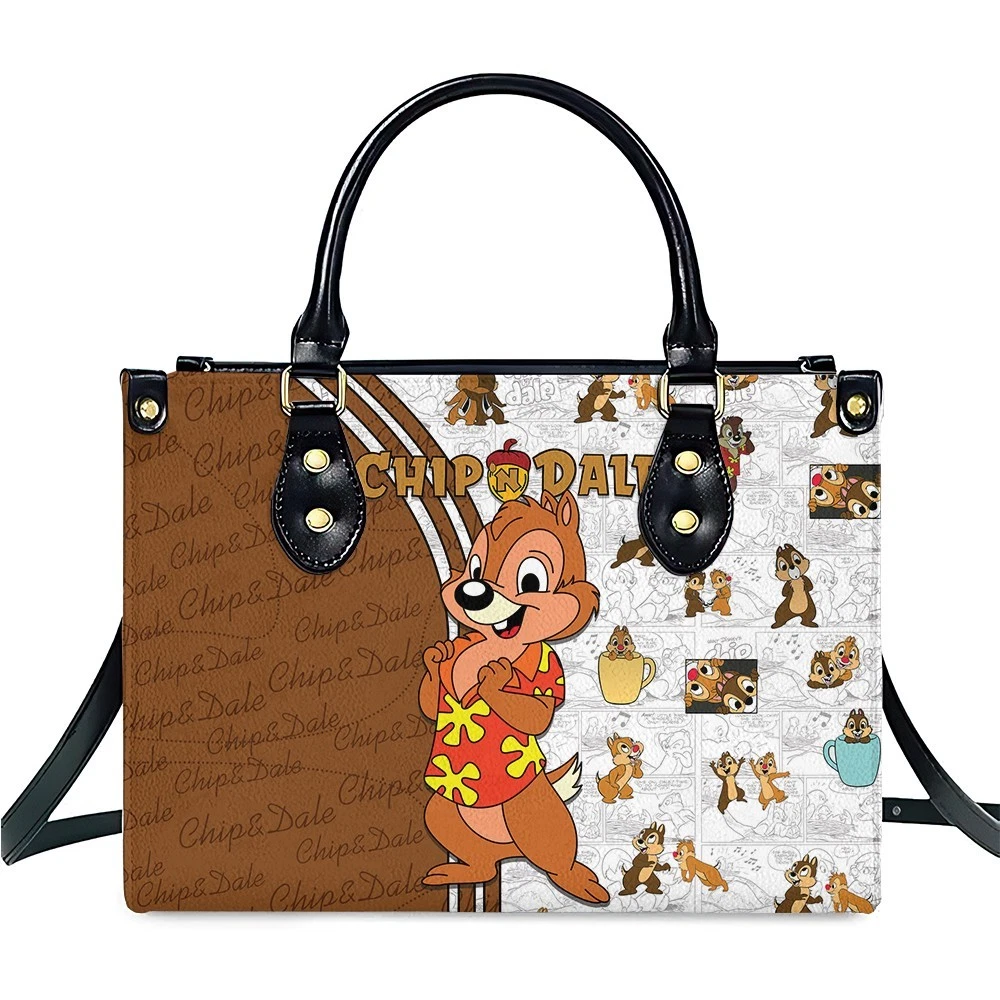 Personalized Chip ‘N Dale Leather Handbag, Chip Dale Leather Handbag Lover