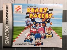 Konami Krazy Racers Game Boy Advance Manual Only ~ Instruction Booklet