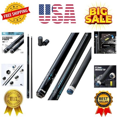 Carbon Fiber Pool Cue Stick 58'' Billiard Cue Sticks Professional Low Deflecti...