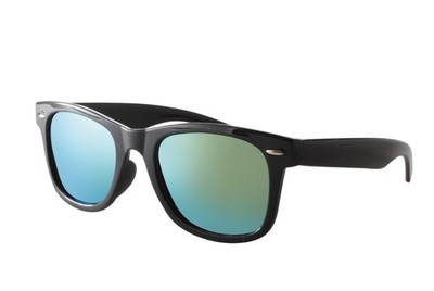 Trendige Sonnenbrille glänzend schwarz polarisiert verspiegelt günstig UV400