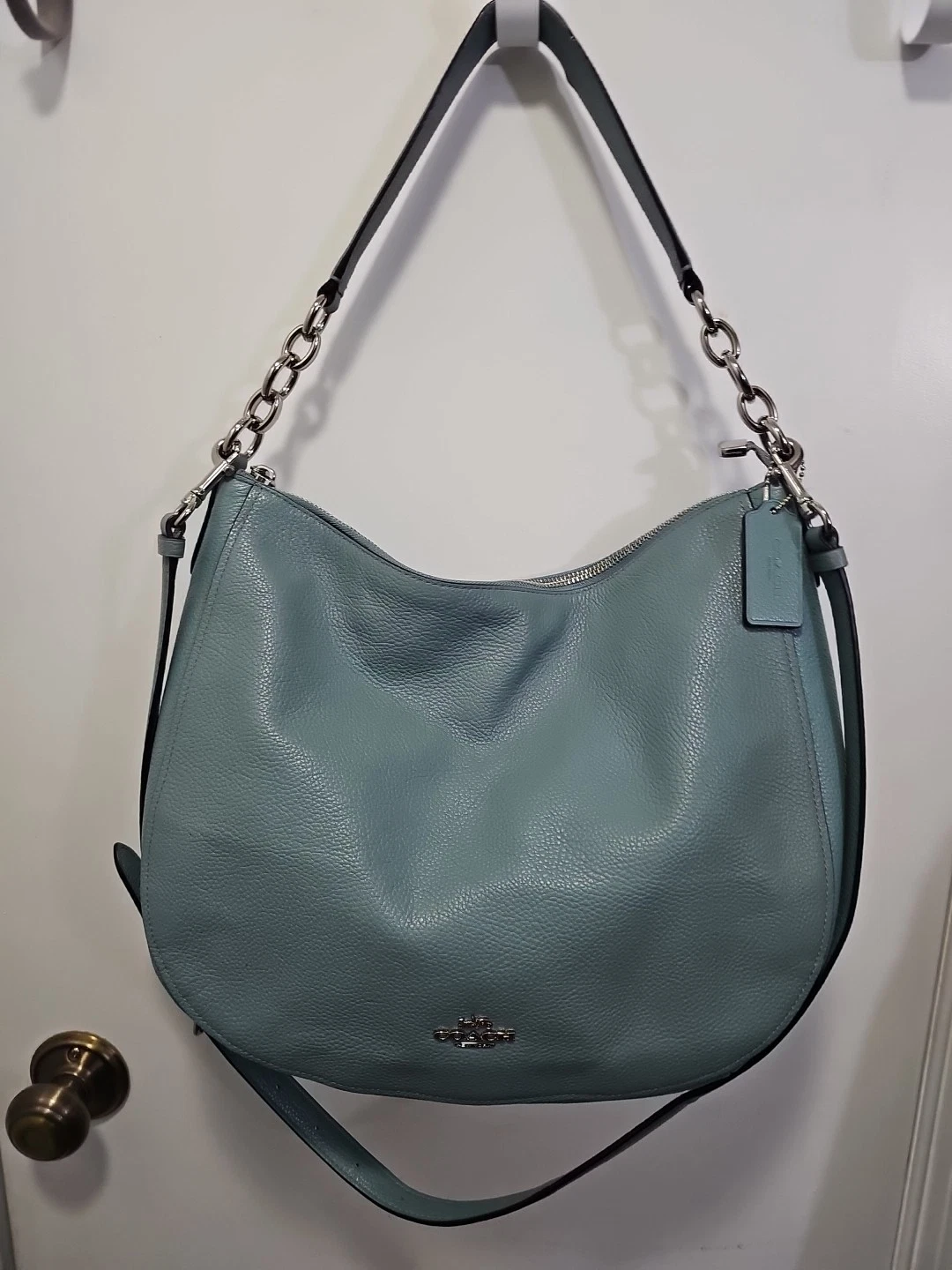 BORSA A TRACOLLA COACH #F58036 ELLE BLU PELLE CIOTTOLI TRACOLLA MESSENGER BAG