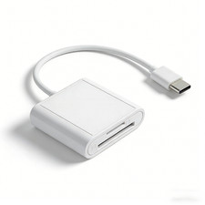 White USB-C SD/TF Memery Card Reader compatible with iPhone 15 16 17 Pro Plus UK