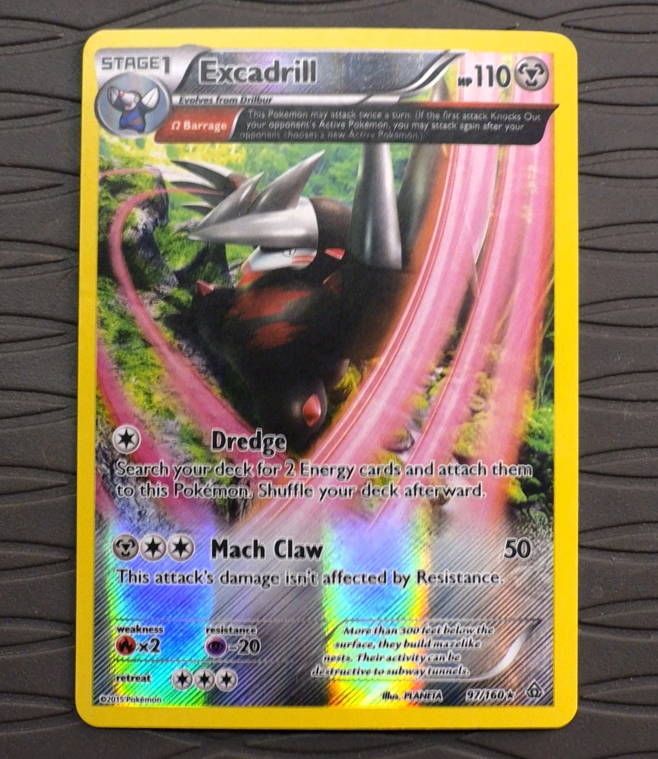 Excadrill 97/160 Primal Clash Reverse Holo Rare Pokemon Card