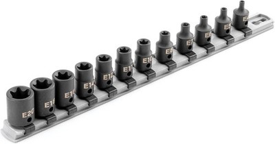 TEKTON 3/8 Inch Drive External Star Impact Socket Set 12-Piece (E4 - E20) 