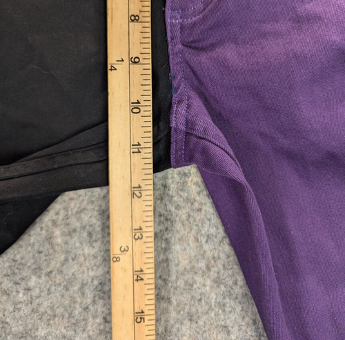 Hot Topic Denim Jeans 3 Women's Purple Black Suspenders Hi-Rise Super Skinny - Picture 6 of 13