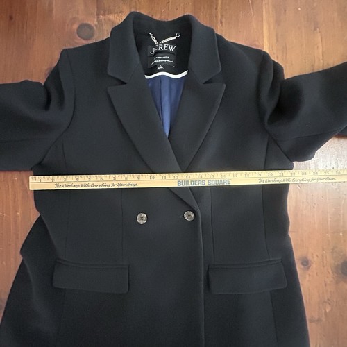J. CREW Black Coat JACKET 18 Italian Double Cloth Outdoor Wool Pea Preppy - Bild 13 von 19