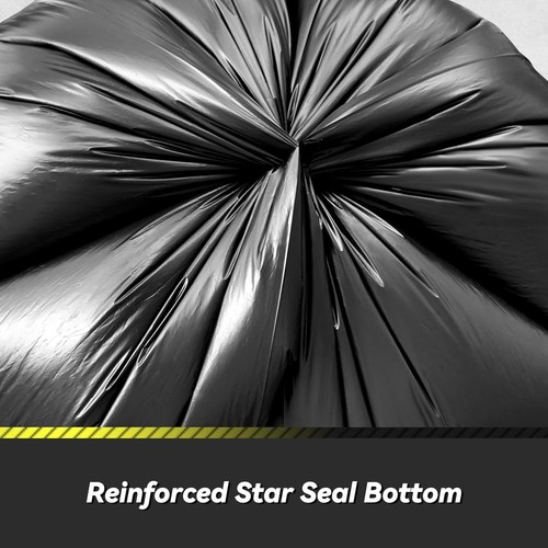 100 Count 55-60 Gallon Trash Bags, Sturdy & Tear-Resistant Commercial Leaf Bags - Picture 4 of 6