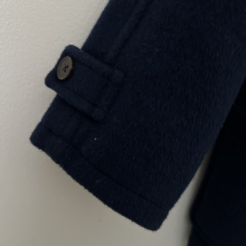 Baby Gap Navy Pea Coat Wool Blend Jacket RMVBL Hood Full Zip Toggle Size 18-24 - Picture 4 of 11