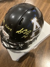 ARMANTI EDWARDS 42 WINS SIGNED APP STATE MOUNTAINEERS HELMET BAS BECKETT COA