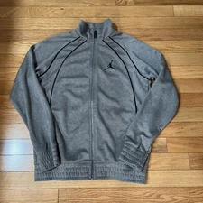 NIKE AIR JORDAN JUMPMAN BOY'S LOGO TRACK JACKET SIZE LARGE Gray Basketball 