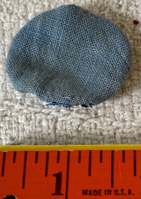 Antique Blue Linen Small Fancy Bonnet for Antique or Early  display picture 3
