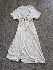 LUSH Maxi Boho Knit Dress Womens Faux Wrap Short Sleeve Striped VGUC size Small