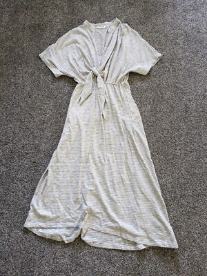 LUSH Maxi Boho Knit Dress Womens Faux Wrap Short Sleeve Striped VGUC size  Small | eBay