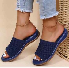Sandalias Zapatos Informales Para Mujer Interior Exterior Mujer Elástico Plano Playa TODAS LAS TALLAS