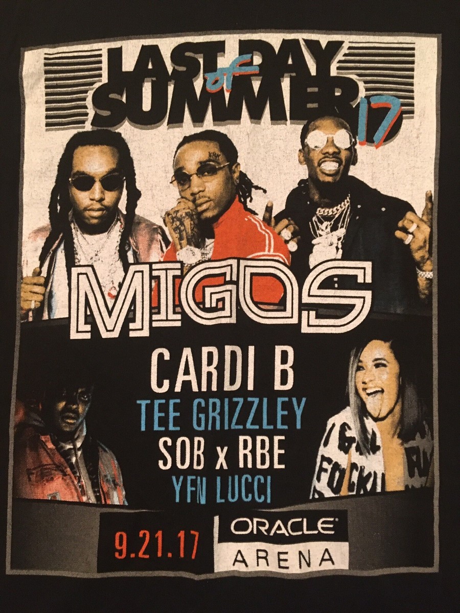 Migos Off Set Cardi B Quavo Tour Tee Grizzly Last Day Of Summer Concert t  Shirt