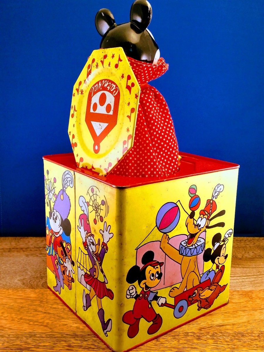Disney Carnival Toys Mickey Mouse Jack In The Box Vintage Toy Metal Walt Disney
