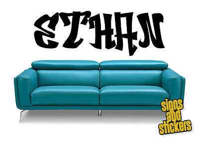 Personalisierte Graffiti Wandbild Name Aufkleber Abziehbild Stil C, beliebiger Name Kinderzimmer