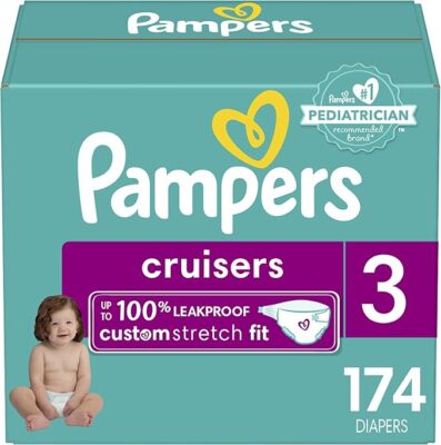 Pampers Cruisers Diapers Disposable Active Baby Diapers with Custom Stretch