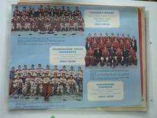 VINTAGE PAGE TEAM PHOTO HOCKEY CALENDAR 1958 HERSHEY BEARS VANCOUVER SHAWINIGAN