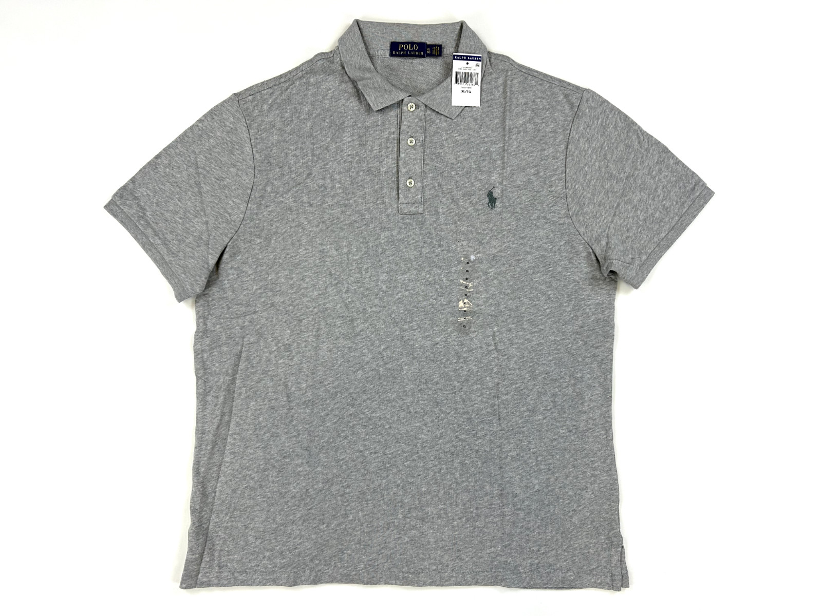 Однотонная рубашка поло Polo Ralph Lauren с коротким рукавом - Серый Вереск - Размер: XL