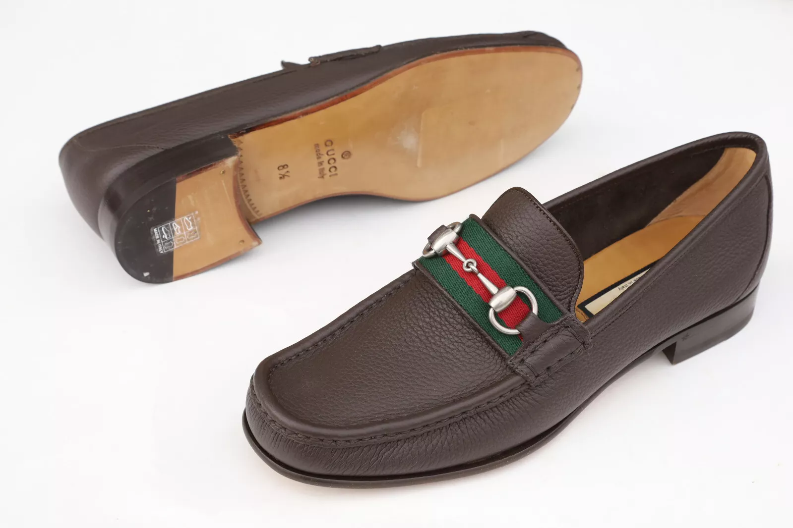 Mocassins pour hommes en cuir marron tissé Gucci 673819 taille États Unis 9   Royaume Uni 8,5