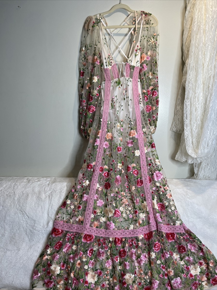 for love and lemons victoria embroidered maxi dress Butterfly Appliques Lace Maxi Cami Dress