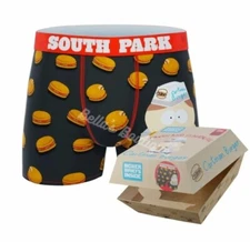 CRAZY BOXER SOUTH PARK CARTMAN BURGER MEN'S BOXER BRIEFS. LARGE