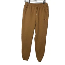 Snax Sweatpants Unisex Size Medium Camel Tan Drawstring Waist Cotton Peru Mode