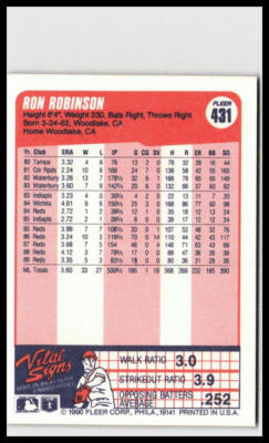1990 Fleer #431 Ron Robinson Cincinnati Reds | eBay