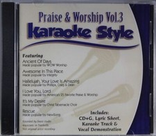 Praise  Worship Volume 3 Christian Karaoke Style NEW CD G Daywind 6 Songs