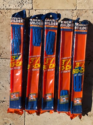 Hot Wheels Track Builder System Straight Tracks Over 3ft / 90cm New Lot Of 5