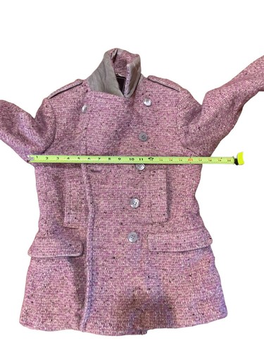COACH SIGNATURE AUTHENTIC pink speckled wool w/satin jacket Size 8 Winter Coat - Picture 12 of 12
