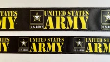 US United States Army Star Logo  black Grosgrain ribbon 5/8" 7/8" military