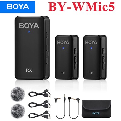 BOYA WMic5-M2 2.4GHz Mini Wireless Lavalier Microphone System for DSLR Camera 