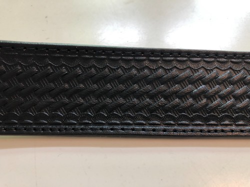 Double S Black Leather Silver Hardware Men's Belt Size 46 New/Old Stock - Picture 4 of 5