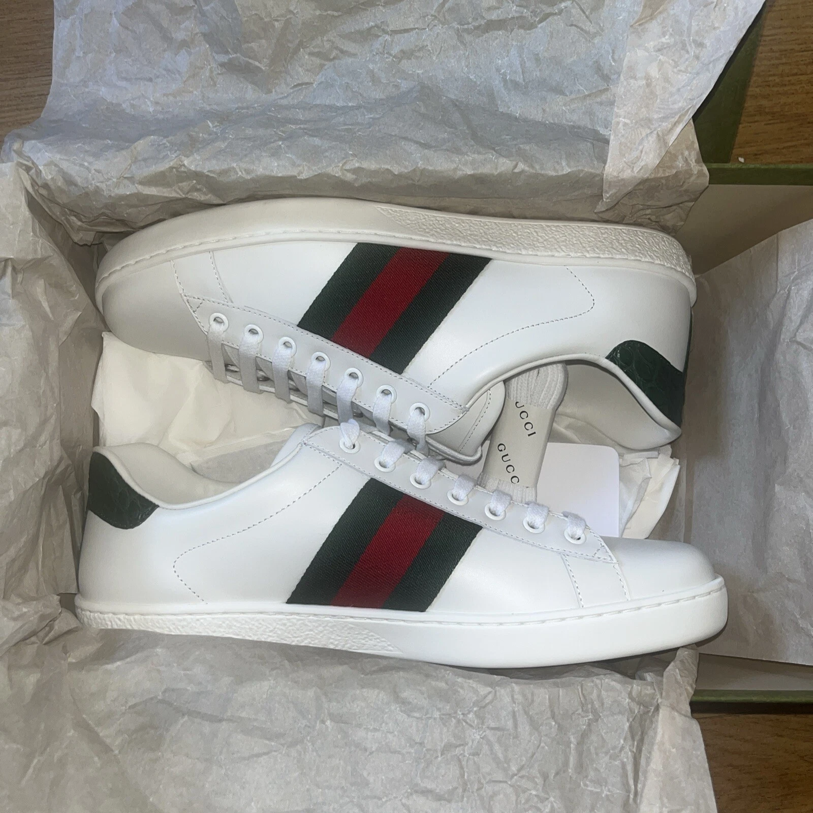 Gucci   Baskets basses pour hommes neuves en cuir Ace Royaume Uni 8,5 / États Unis 9
