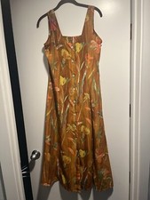 Rene Margo Vintage Sleeveless Floral Midi Dress Size 8